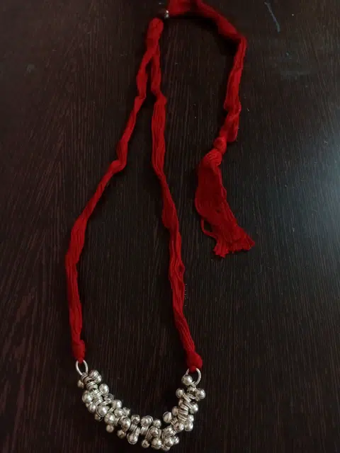 Bold Beads, Timeless Thread — Silver Ghungroo Necklace