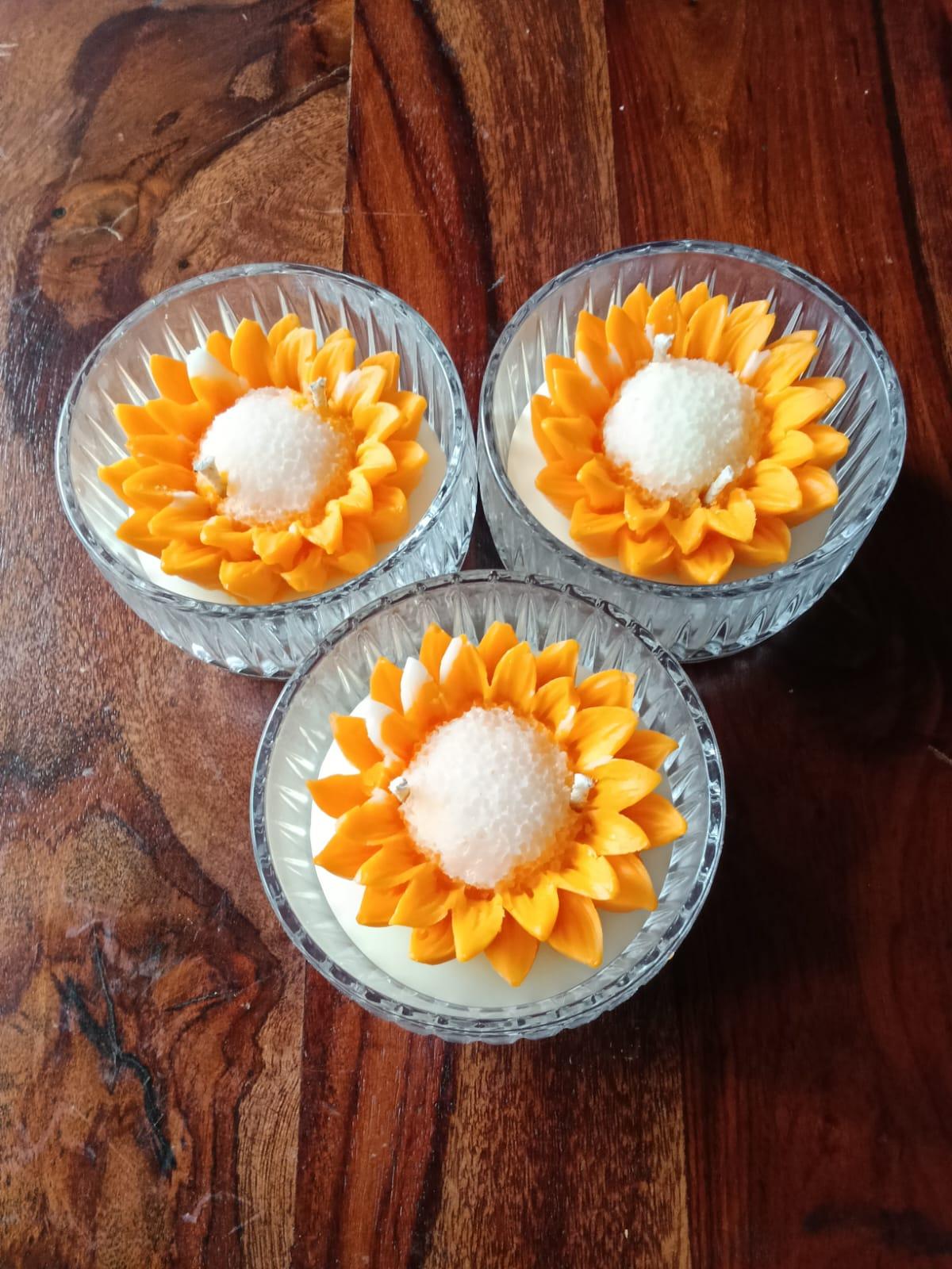 Sunflower Glass Jar Candle