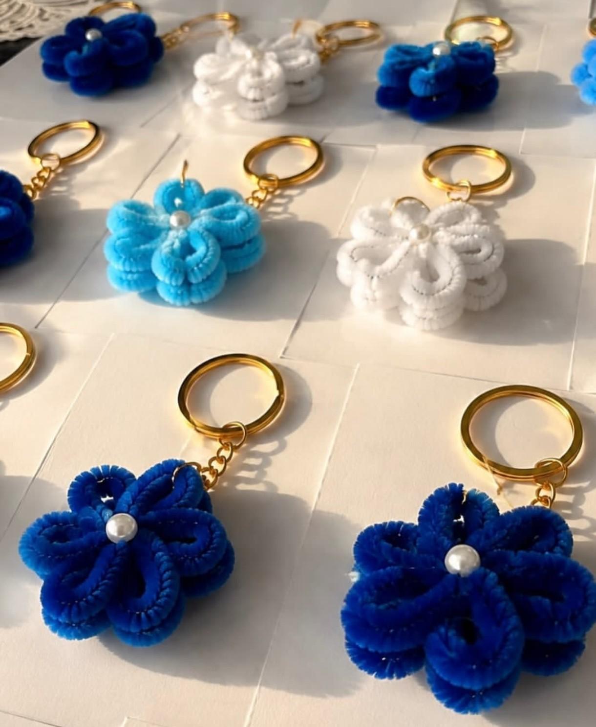 Woolen Flower Keychain