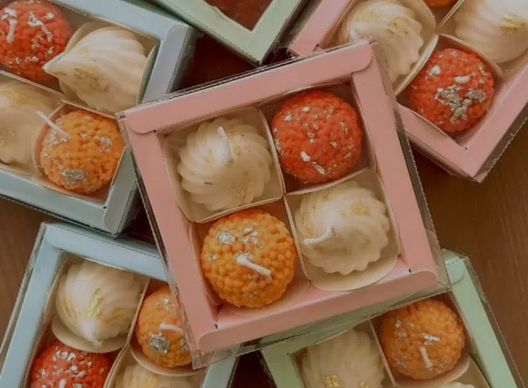 Laddoo and modak candle
