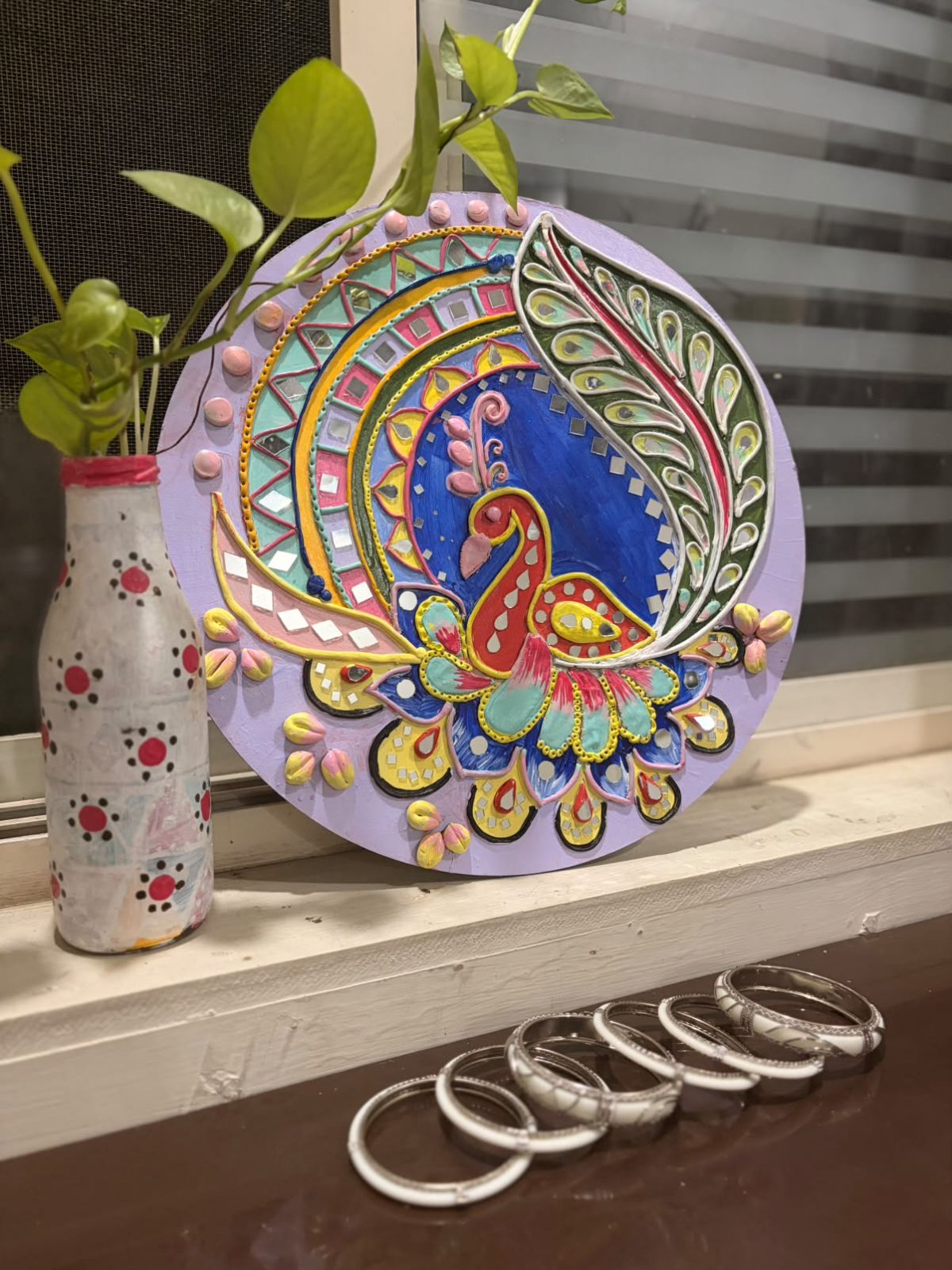 Royal Peacock Lippan Art Wall Decor