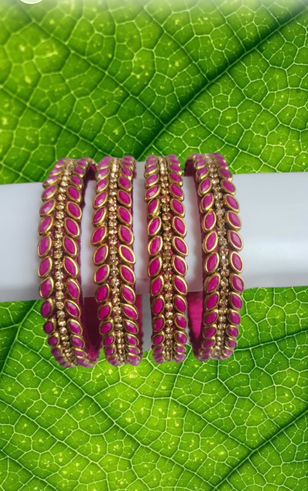 Burgundy and pink silk thread bangles