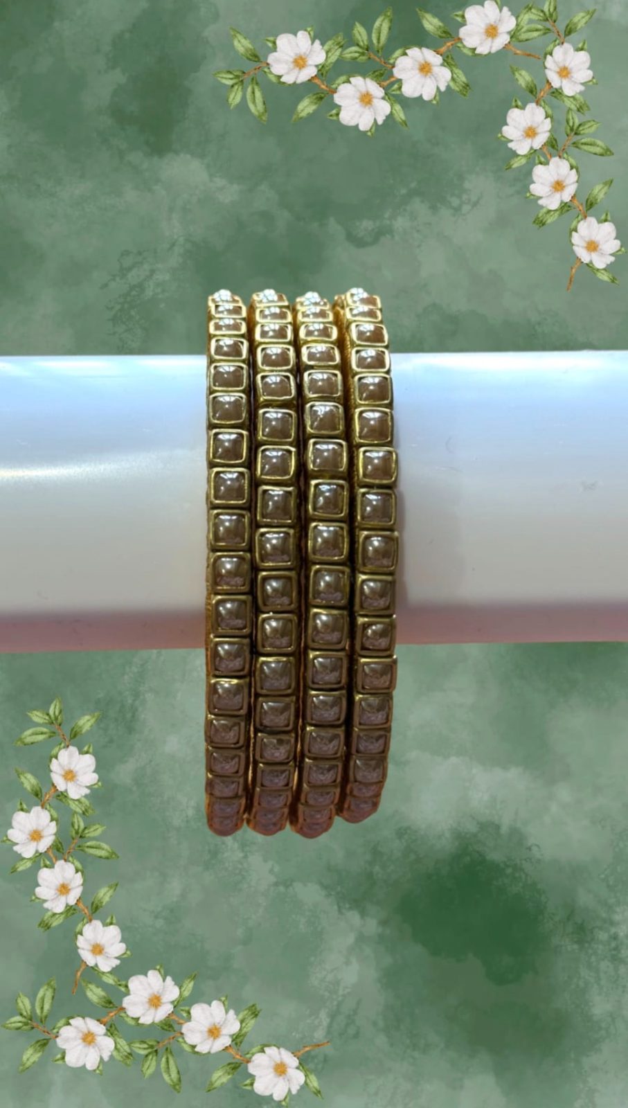 Gold and pearl bangles