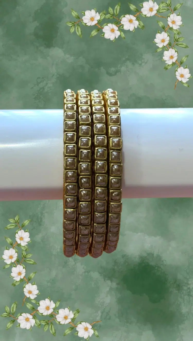 Gold and pearl bangles