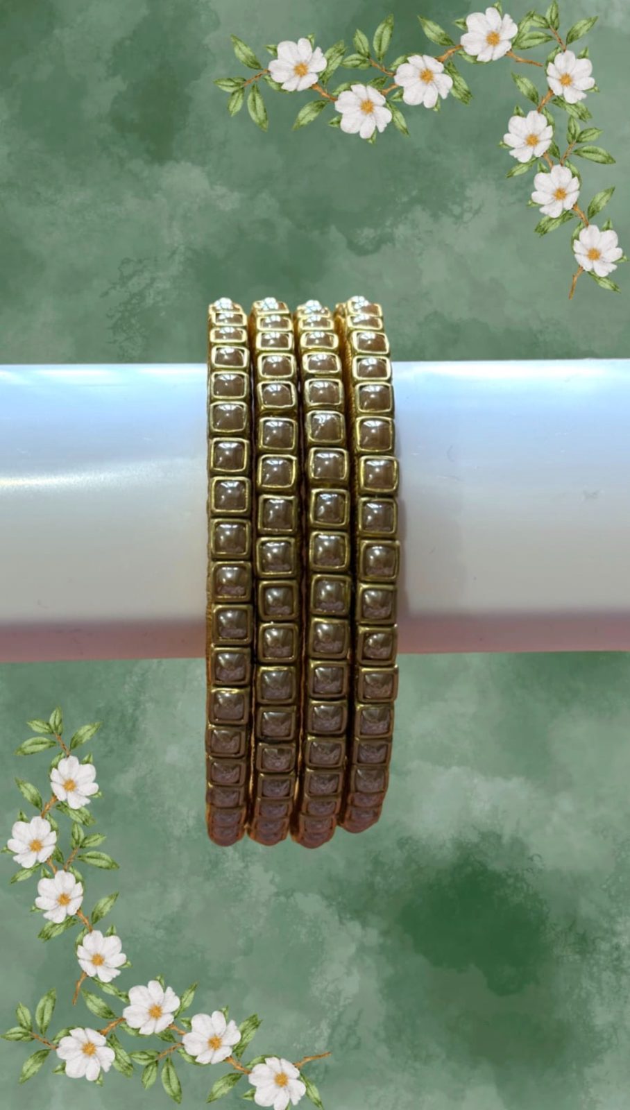 Gold and pearl bangles