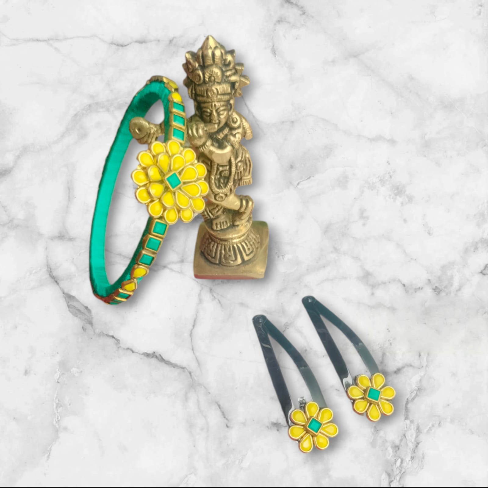 Funky colour kada bangle with clips