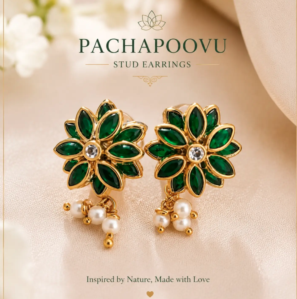 Pachapoovu Floral Stud Earrings