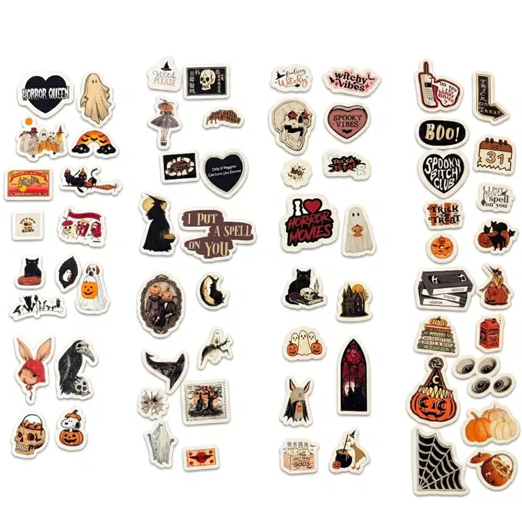 Halloween Sticker Pack: 65 Stickers + 5 Treat Baskets