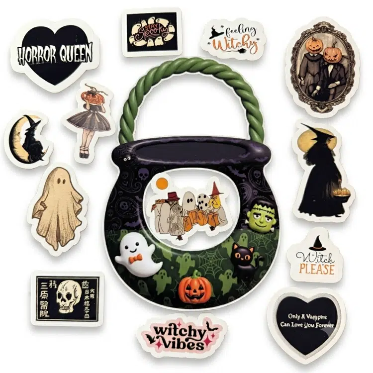 Halloween Sticker Pack: 65 Stickers + 5 Treat Baskets