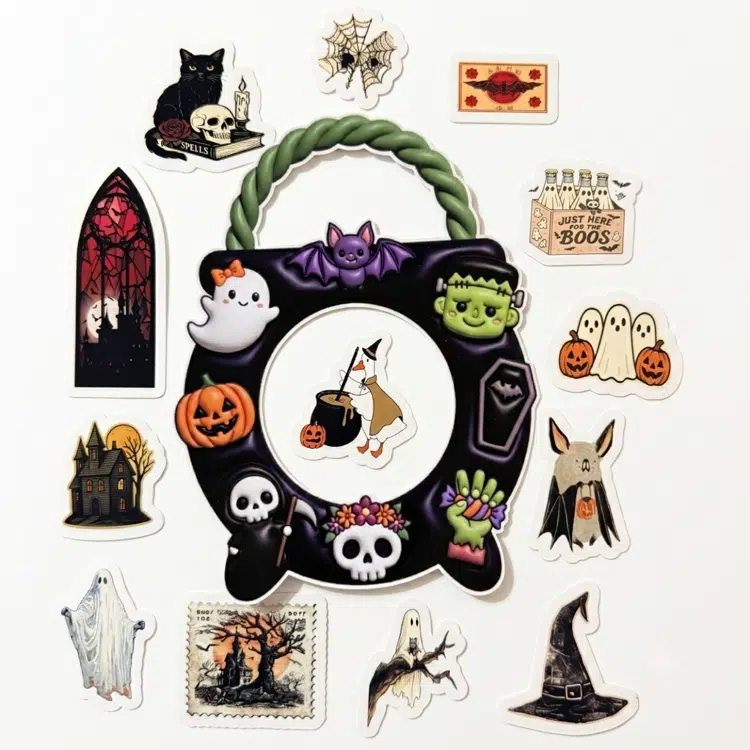 Halloween Sticker Pack: 65 Stickers + 5 Treat Baskets