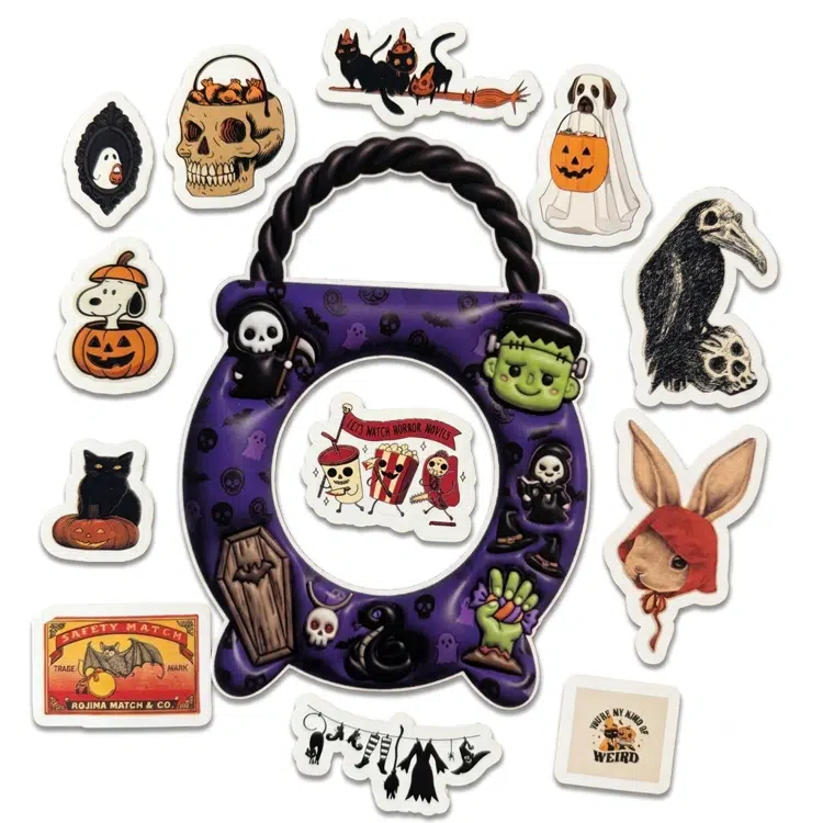 Halloween Sticker Pack: 65 Stickers + 5 Treat Baskets