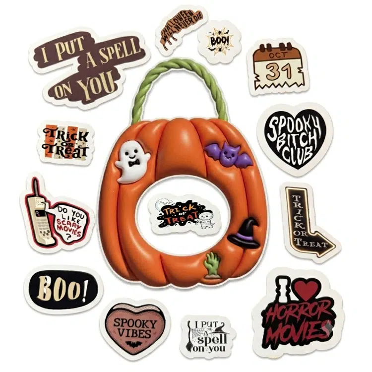 Halloween Sticker Pack: 65 Stickers + 5 Treat Baskets