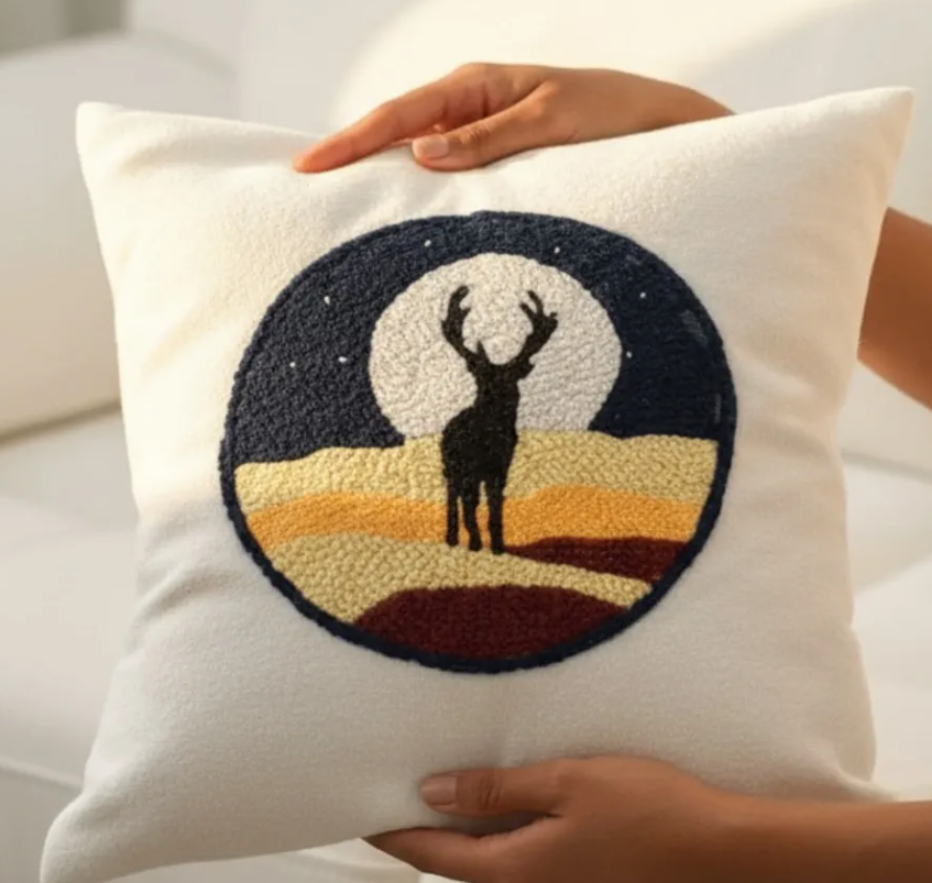 Deer cushion cover